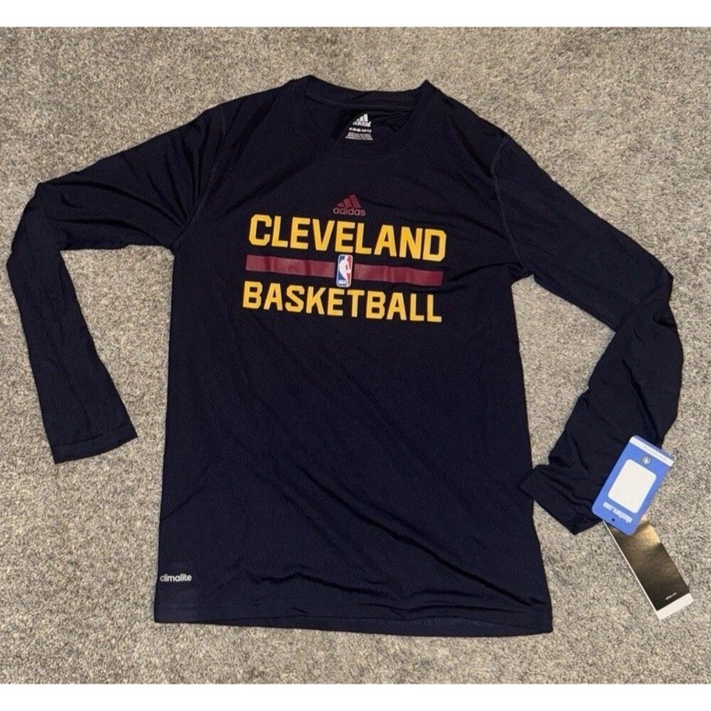 Cleveland Cavaliers Youth 10-12 LS T-Shirt Medium Adidas Ultimate Climalite